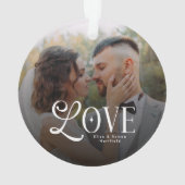 Modern Love Custom Wedding Photo Couples Monogram Ornament (achterkant)