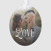 Modern Love Custom Wedding Photo Couples Monogram Ornament (voorkant)