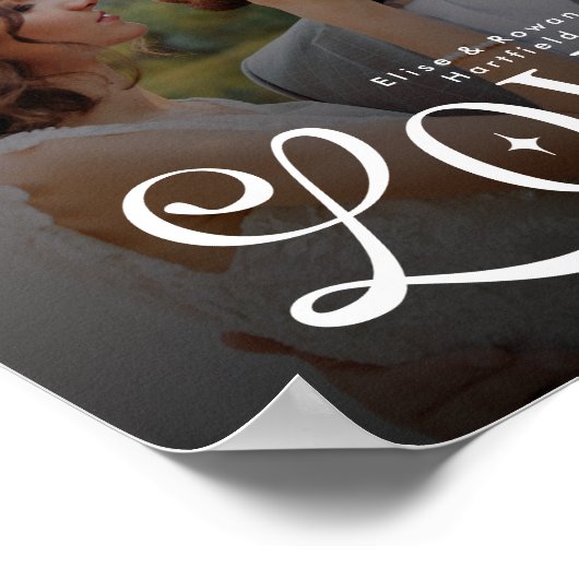 Modern Love Custom Wedding Photo Couples Monogram Poster (Hoek)