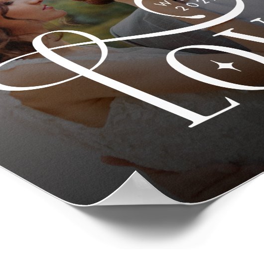 Modern Love Custom Wedding Photo Couples Monogram Poster (Hoek)