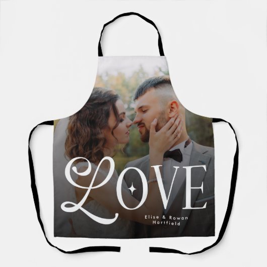 Modern Love Custom Wedding Photo Couples Monogram Schort (Voorkant)