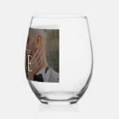 Modern Love Custom Wedding Photo Couples Monogram Wijnglas Zonder Voet (Links)