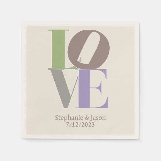 Modern Love Custom Wedding Servet (Voorkant)