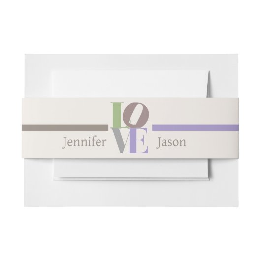 Modern Love Custom Wedding Uitnodigingen Wikkel (Voorkant Voorbeeld)