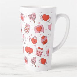 Modern Love Design Gelukkige Valentijnsdag Rode Ha Latte Mok