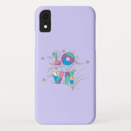 Modern Love Design Paarse Hoesje-Mate iPhone Case
