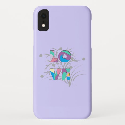 Modern Love Design Paarse Hoesje-Mate iPhone Case (Achterkant)