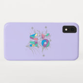 Modern Love Design Paarse Hoesje-Mate iPhone Case (Achterkant (horizontaal))