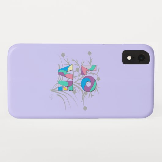 Modern Love Design Paarse Hoesje-Mate iPhone Case (Achterkant (horizontaal))