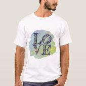 Modern LOVE floral Mannen basic T-shirt (Voorkant)
