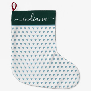 Modern Love Hart Baby Blau Waterverf Grote Kerstsok