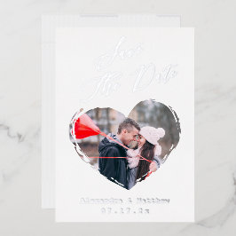 Modern Love Hart Overzicht Foto Save The Date Folie Uitnodiging