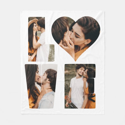 Modern LOVE Heart Foto Instagram Valentijnsdag Fleece Deken (Voorkant)