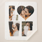 Modern LOVE Heart Foto Instagram Valentijnsdag Sherpa Deken (Voorkant)