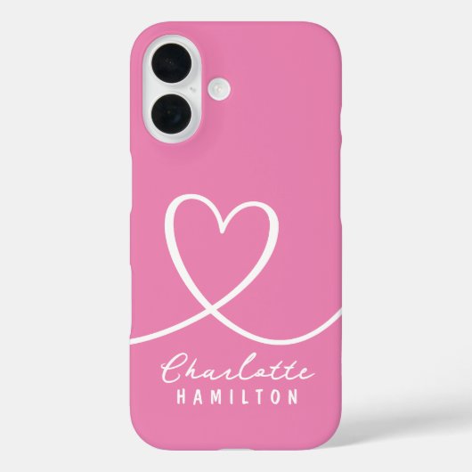 Modern Love Heart Gepersonaliseerde naam Case-Mate iPhone Case (Achterkant)