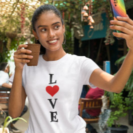 Modern LOVE Heart Motif Elegant Stijlvol T-shirt