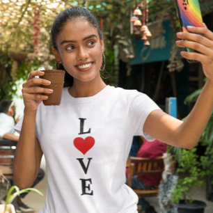Modern LOVE Heart Motif Elegant Stijlvol T-shirt