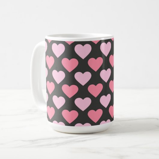 Modern Love Heart Pattern Koffiemok (Voorkant links)
