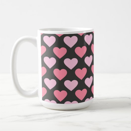 Modern Love Heart Pattern Koffiemok (Links)