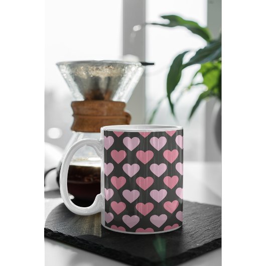 Modern Love Heart Pattern Koffiemok