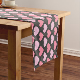 Modern Love Heart Pattern Korte Tafelloper