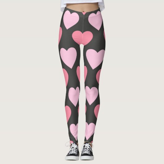 Modern Love Heart Pattern Leggings (Voorkant)
