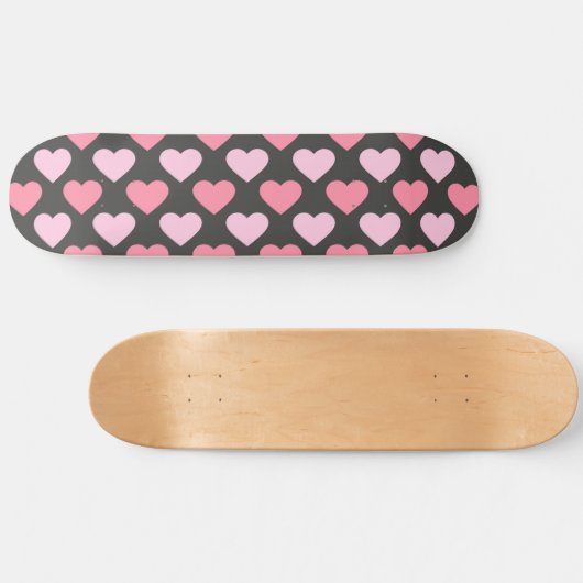 Modern Love Heart Pattern Persoonlijk Skateboard (Horizontaal)