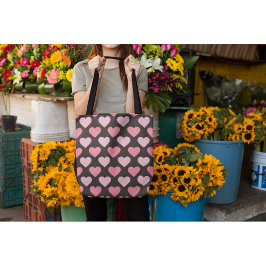 Modern Love Heart Pattern Tote Bag