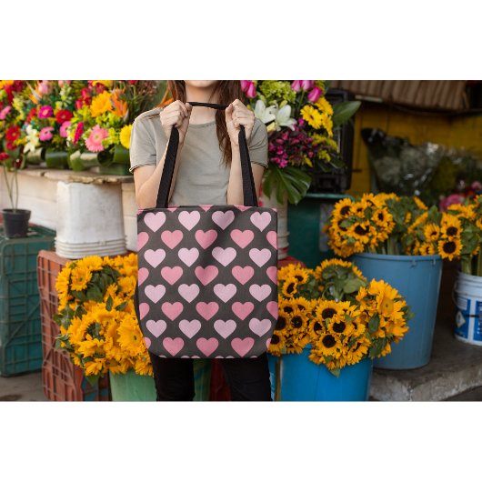 Modern Love Heart Pattern Tote Bag