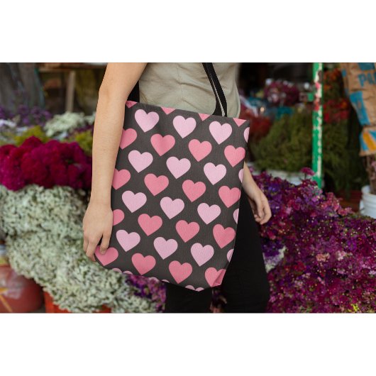 Modern Love Heart Pattern Tote Bag