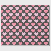 Modern Love Heart Pattern Wrapping Paper Cadeaupapier (Vlak)