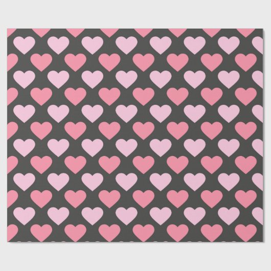 Modern Love Heart Pattern Wrapping Paper Cadeaupapier (Vlak)