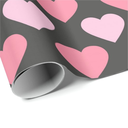 Modern Love Heart Pattern Wrapping Paper Cadeaupapier (Rol Hoek)