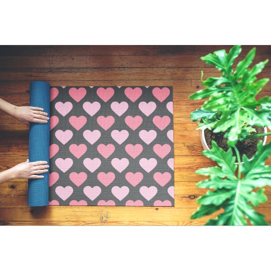 Modern Love Heart Pattern Yogamat