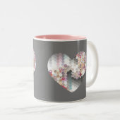 Modern Love Heart Tweekleurige Koffiemok (Voorkant rechts)