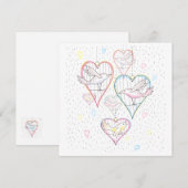 Modern Love Hearts and Birds Pattern Feestdagenkaart (Voorkant / Achterkant)