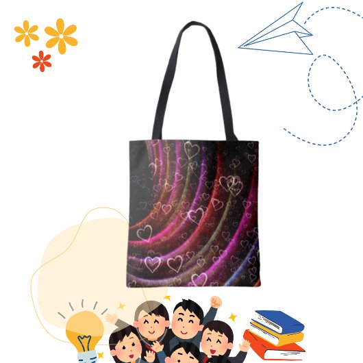 Modern Love Hearts Bokeh Romance Canvas tas