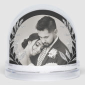 Modern Love Huwelijk Script Foto Geschenk Sneeuwbol (Voorkant)