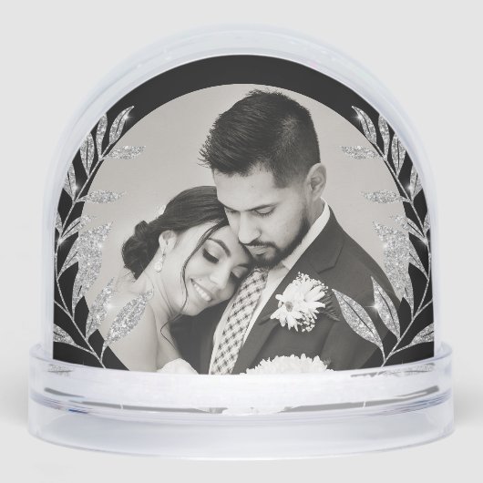 Modern Love Huwelijk Script Foto Geschenk Sneeuwbol (Voorkant)