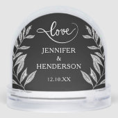 Modern Love Huwelijk Script Foto Geschenk Sneeuwbol (Achterkant)