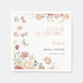 Modern Love is Blossoming Pink Bridal Shower Servet