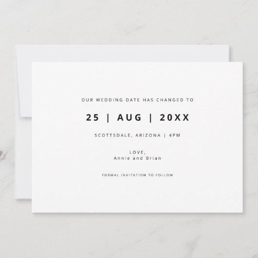 Modern Love is Patient New Wedding Date Photo Card Save The Date (Achterkant)