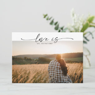 Modern Love is Patient New Wedding Date Photo Card Save The Date