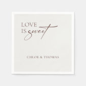 Modern "Love is Sweet" Napkins for Wedding Bar Servet (Voorkant)