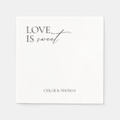 Modern "Love is Sweet" Napkins for Wedding Bar Servet (Voorkant)