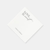 Modern "Love is Sweet" Napkins for Wedding Bar Servet (Hoek)