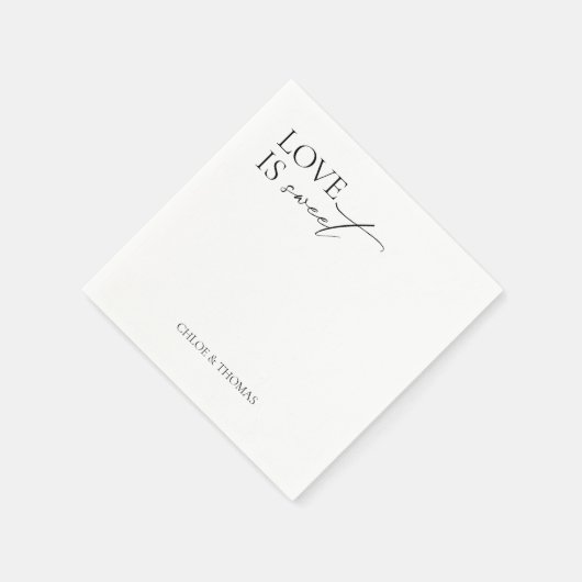 Modern "Love is Sweet" Napkins for Wedding Bar Servet (Hoek)
