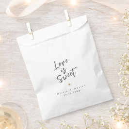 Modern Love is Sweet Script Minimalist Weddenschap Bedankzakje