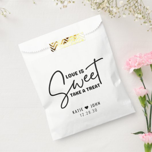Modern Love is Sweet Take a Treat Wedding Bedankzakje (Gezegeld)
