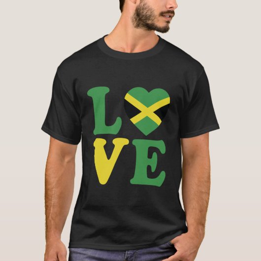 Modern Love Jamaica Heart Flag T-shirt (Voorkant)